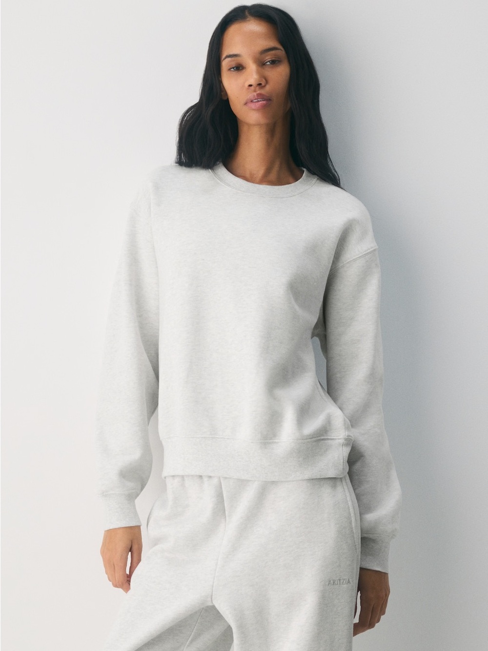 Aritzia Light Heather Gray Crewneck & sweatpants